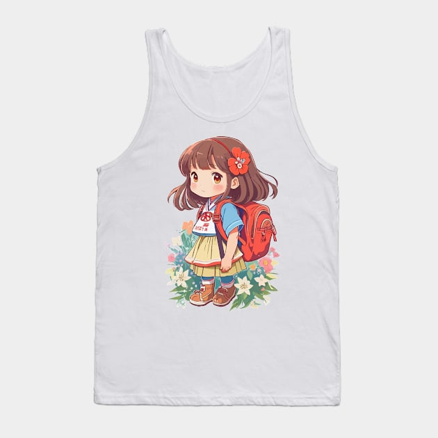 Back to school. Little Schoolgirl. Tank Top by CatCoconut-Art